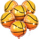 KatchOn, Big 18 Inch, Basketball Balloons - Pack of 6 | Mylar Basketball Balloon, Basketball Party Decorations | Basketball Decorations for Party | Sports Theme Party, Basketball Birthday Decorations