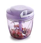 CLVJ Handy Chopper, XL, Vegetable Fruit Nut Onion Chopper, Hand Meat Grinder Mixer Food Processor Slicer Shredder Salad Maker Vegetable Tools (900ml) (1) - Plastic, 30 watts