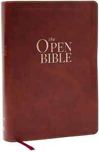 The Open Bible: Read and Discover the Bible for Yourself (NKJV Brown Leathersoft, Red Letter, Comfort Print)