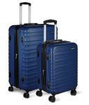 Amazon Basics Hardside Luggage ABS Hard-Shell Spinner / Suitcase with 4 Wheels, 2 Piece Set (55, 78 cm), Navy Blue