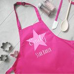 Personalised Children's Star Baker Apron Mini Baking Name Apron