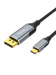 CableCreation 3.3Ft Usb C To Displayport Cable 4K@60Hz,2K@165Hz,2K@144Hz,Usb Type C To Dp Cable Thunderbolt 3 Compatible With Macbook Pro/Air,Imac,Ipad Pro 2020,Xps,Galaxy S22 Ultra/S20/S10,,Gray