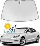 Tesla Model Y Model 3 Model X Model S Windshield Sunshade Folding Sun Visor Protector Sun Shade Cover 2023 Upgrade Fit for Tesla 2016-2023