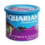 AQUARIAN Complete Nutrition, Aquarium Tropical Fish Food, Flakes, 200 g Container