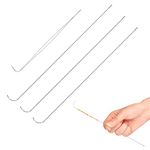 4 Pcs Curved Beading Needles Stainless Steel Curved Bead Spinner Needle Open Curved Big Eye Beading Needles for Seed Beads Jewelry Making DIY Bracelet Necklace Crafts