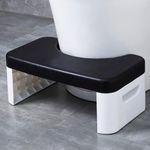 Toilet Step Stool, Toilet Footstool, Toilet Assistance Steps, Bathroom Toilet Stool, Kids Tot Step Stool, Foldable Toilet Stool, Fits All Toilets, Folds for Easy Storage(Black)