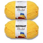 Bernat Blanket Brights School Bus Yellow Yarn - 2 Pack of 300g/10.5oz - Polyester - 6 Super Bulky - 220 Yards - Knitting/Crochet