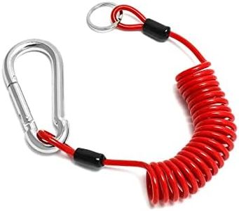 Performore Breakaway Trailer Cable - Heavy Duty Steel Wire Coiled Safety Cables Strap for RV Towing Trailer - Stainless Steel Spring Towing Coil for Enhanced Durability - Extends up to 6ft