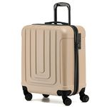 Flight Knight Premium Hard Shell Lightweight Cabin Suitcase - 8 Spinner Wheels - Built-in Side Lock & USB Port - Luggage Approved for Airlines Including easyJet Large Cabin - 56x45x25cm