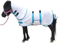 Gallopoff Pony/Mini Horse Fly Sheet Miniature Size 36"-50" Foal Weanling Donkey Adjustable Mesh Rugs Breathable Summer Flysheet White 50