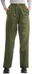 iCreek Women's Rain Pants Waterproof Hiking Pants Windproof Lightweight Over Pants Work Rain Outdoor for Golf, Fishing (Army Green, Small/31 Inseam)