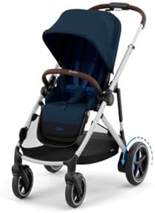 Cybex e-Gazelle S Electronic Assist Stroller – Gazelle S Single-to-Double Electric Stroller, Smart Assist, Rocking Mode, 20+ Configurations & Compact Fold, Silver Frame with Ocean Blue Seat