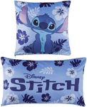 Disney Stitch Cushion Covers - Set of 2 Home Decor 50 x 30cm and 35 x 35cm Women Teenagers Kids Cushions - Stitch Gifts (Blue Stitch)