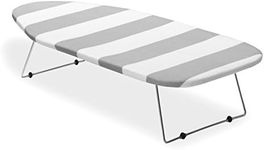 Whitmor Tabletop Ironing Board, Grey/White Striped Cover