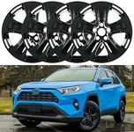 WheelX 17 inch Hubcap Wheel Skin Covers Compatible with 2019-2024 Toyota RAV4 XLE Hybrid LE/XLE, Durable ABS Plastic Rim Covers (Set of 4), Fit for Standard Wheels - Snap On Tire Cover Replacement