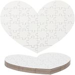 Set of 12 Heart Shaped Blank Jigsaw Puzzles to Draw On for Valentine’s, DIY Crafts (9 x 6 in, 40 Pieces Each)