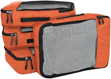 FATMUG Packing Cubes - Travel Pouch, Bag Suitcase Luggage Organiser Set of 4 - Medium Size - Orange(Polyester)