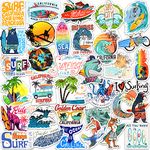 DETICKERS Surf Stickers for Teacher Surf Stickers Pack for Water Bottles Surf Vinyl Stickers for Laptop(50 Pcs)