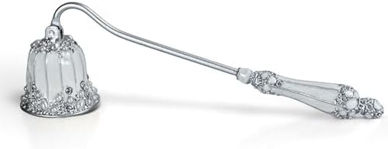 BGCTM Elegant Royal-Style Candle Snuffer with Pearl Inlay, Metal Handle for Safe and Stylish Candle Extinguishing (Elegant Silver)