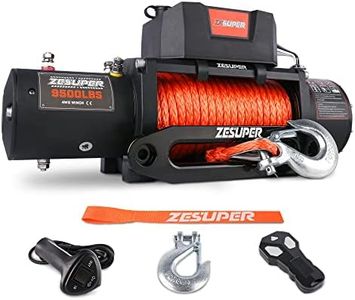 ZESUPER 9500 lbs Electric Winch Kit Waterproof IP67 Electric Winch with Hawse Fairlead, with Both Wireless Handheld Remote and Corded Control Recovery (9500-Rope)