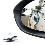 SARTE 3R Original Plastic Rear Blind Spot Round Convex Mirror with Adjustable Wide Angle for Cars (2 Pieces)