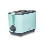 Dash DEZT001AQ 2 Slice Extra Wide Slot Easy Toaster with Cool Touch + Defrost Feature, for Bagels, Specialty Breads & Other Baked Goods, Aqua