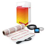 Adept Premium Electric Underfloor Heating Mat Kit 200W per m² with Self Adhesive Backing for Under Tile or Stone Floors - 4m2 Kit - Black Touchscreen Thermostat