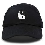 DALIX Ying Yang Dad Hat Baseball Cap Zen Peace Balance Philosophy, Black, One size