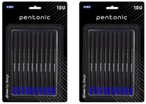 Pentonic Ball Pen Blister Pack | Tip Size 0.7 mm | Click Off Mechanism With Sleek Matte Finish Body | Smart Grip For Effortless Writing Experience | Blue Ink, Pack Of 20