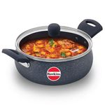 Hawkins Ceramic Nonstick Handi with Glass Lid, 3 Litre, Induction Biryani Pot, Granite Casserole (ICH30G)