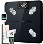 Etekcity Smart Bathroom Scales for Body Weight, Accurate to 0.05lb (0.02kg) Digital Weighing Scales with BMI and Body Fat, Zero - Current Mode & Baby Mode, Large LED Display, Batteries Included, 400lb