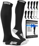SB SOX Lite Compression Socks (15-20mmHg) for Men & Women - BEST Stockings for Running, Medical, Athletic, Edema, Diabetic, Varicose Veins, Travel, Pregnancy, Shin Splints, Nursing. (Black/Gray, L/XL)