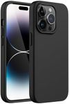 JETech Silicone Case for iPhone 14 Pro 6.1-Inch, Silky-Soft Touch Full-Body Protective Phone Case, Shockproof Cover with Microfiber Lining (Black)