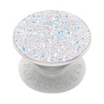 PopSockets PopGrip -All Smartphones and Tablets, Nintendo Switch, Kindle E-reader, Ipad Expanding Stand and Grip with Swappable Top - Sparkle Snow White,Water proof