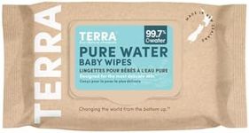 Terra Bamboo Baby Wipes: Pure Water Wipes, 99.7% Pure New Zealand Water, 100% Biodegradable Bamboo Fiber, 0% Plastic, Unscented Baby Wipes for Sensitive Skin, 1 Pack of 70 Wipes