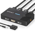 AILVLVNG HDMI KVM Switch 1 Monitors 2 Computers 8K@60Hz USB KVM Switches 2 Ports for 2 PC Sharing Single Monitor and Keyboard Mouse with Wired Extend Controller Plug and Play