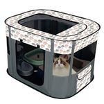 Floving Portable Doghouse Pet fence Foldable Pet playpen Rectangle Delivery Room Cat Nest Cat den Cat hut Puppy house Kennel Closed Pets Tent with carry bag (S/70 * 50cm, Gray)