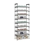 AcornFort® S-506 8 Tiers SILVER Adjustable Shoe Storage Shoe Rack Organiser Shelf Hold Stand for 24 Pairs Shoe Sturdy Design, Space Saving, Easy Assemble