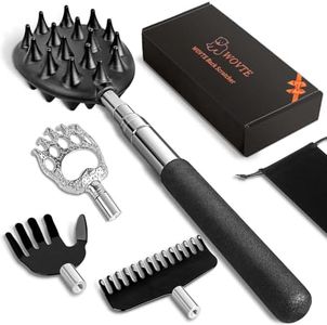 WOVTE Extendable Back Scratcher for Men Women with 4PCS Detachable Scratching Heads, Stocking Stuffers for Adults Men, Fathers Day Mothers Day Birthday Christmas Gifts for Men Husband Dad