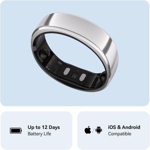 RingConn Gen 2 Smart Ring, Silver, Size 10 – Fitness & Sleep Tracker