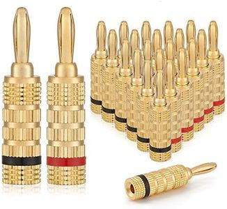 WGGE WG-3333 24k Gold Plated Speaker Banana Plugs-Closed Screw Type (12 Pairs (24 Plugs))