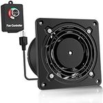 6 Inch Exhaust Fan with Stepless Governor for Powerful, Efficient Operation. Ideal Through Wall or Ceiling for Bathroom, Kitchen, Garage Ventilation, Attic, Industry, Farm. Easy DIY Install