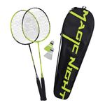 Talbot Torro Badminton Set Magic Night, 2 Rackets and 2 Shuttles with LED, to Play at Night, in a Valuable Bag, 449405