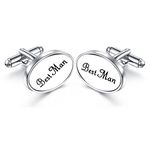 Honey Bear Mens Oval Wedding Cufflinks with Gift Box (Best Man) (Best man), Best Man, 22 X 15mm