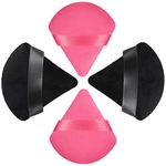 HEYMKGO Triangle Powder Puff, 4 Pcs Velvet Powder Puffs Face Triangle Makeup Puff, Reusable Wet Dry Dual-use Setting Powder Puffs for Pressed Powder Mini Velour Under Eye Facial Make Up Cosmetics Puff