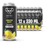 Lemon Zest Ice Tea by KAYTEA - Organic Certified - Low Calorie - Cold Brewed - Black Tea Infusion - Refreshingly Light - Recyclable Cans (Pack of 12 x 330mL)