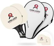 AIRBLADES Professional Ping Pong Paddles Set of 2 + Two Spare Rubbers | Pro Table Tennis Racket with Hard Carry Case |Ergonomic Handle | 5 Blades of Wood with Premium Rubber and Sponge