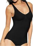 COSHAL® Womens Control vest Women's Seamless Control Vest Top Tummy Waist Control Ladies Compression Camisole Undershirt Body Shaper (1, Black, XXL)