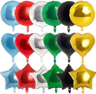 PartyWoo Foil Balloons, 30 pcs 18 Inch Star Balloons, Heart Balloons, Round Balloons, Balloon for Party, Starry Night Party, Twinkle Twinkle Little Star Shower, Happy Birthday Party Decorations