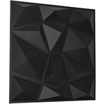 NOVECRAFTO Decorative Wall Panels Textured Wall Tiles Diamond Design Black 6 Sheets Set | 1.5 sqm | 16.15 sqft | Wall Paneling 3D Effect Wall Decor PVC Panels Wall Cladding 3D Wall Panel